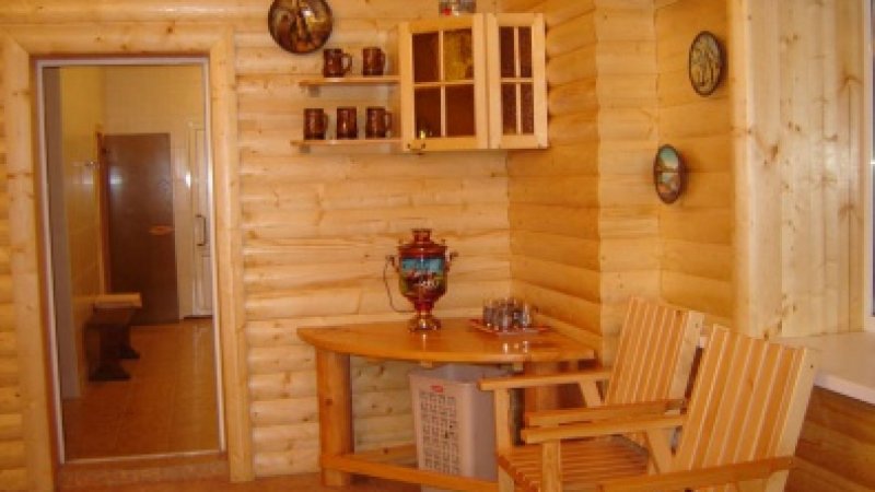 Мини кухня с комнатой отдыха сауны