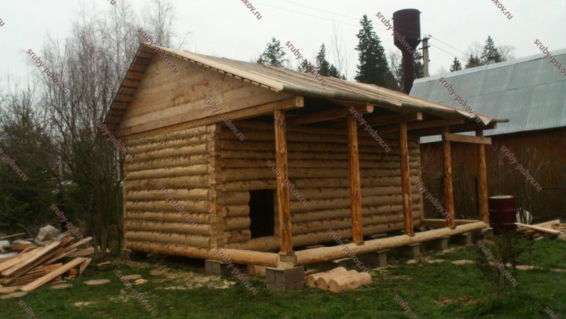 Баня 3 на 6 из бревна