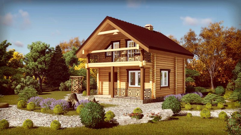 Бани из клееного бруса 2 этажа