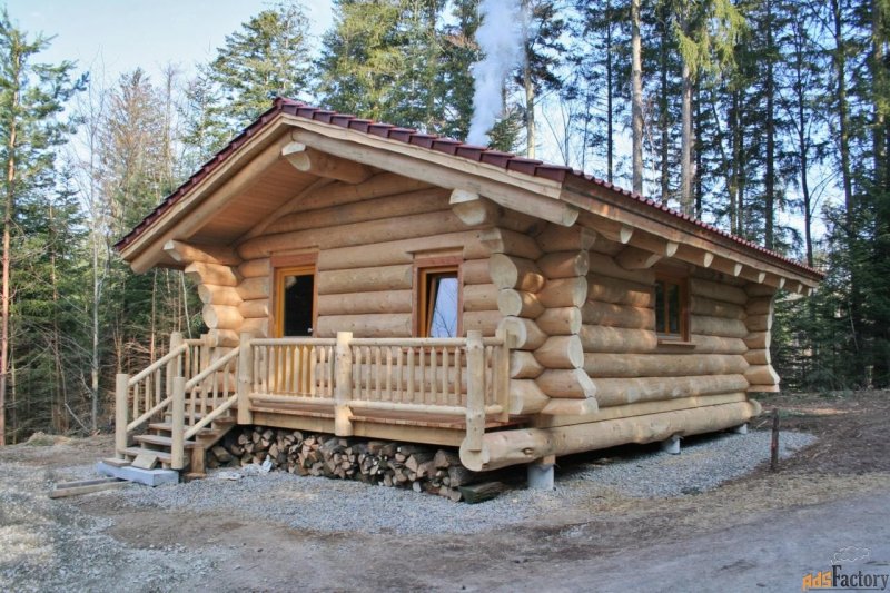 Баня из цельного бревна