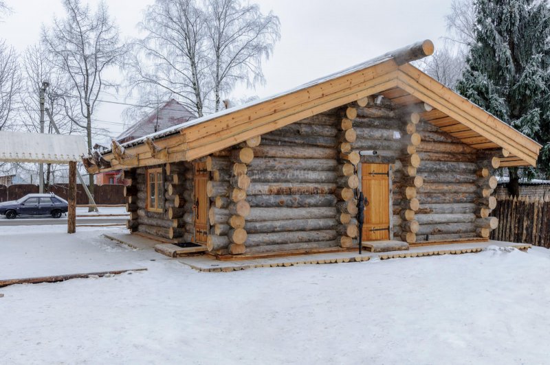 Сруб бани кело
