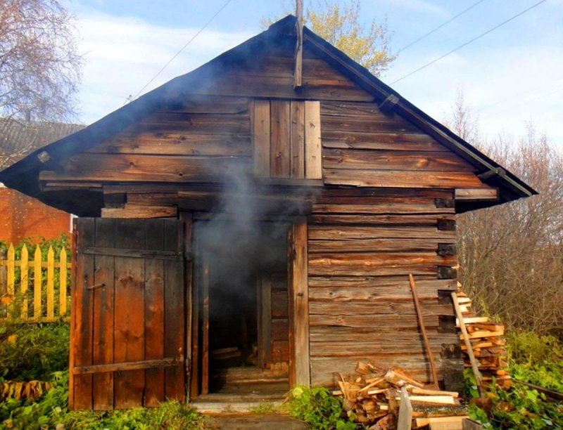 Русская баня по черному