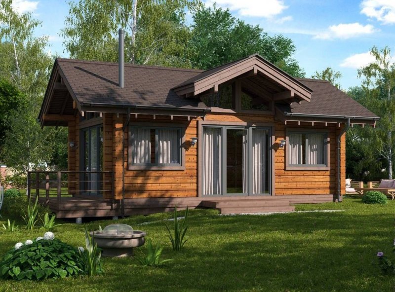 Проект дом-баня 70кв м из клееного бруса