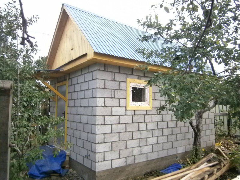 Баня 4 на 4 из керамзитобетонных блоков