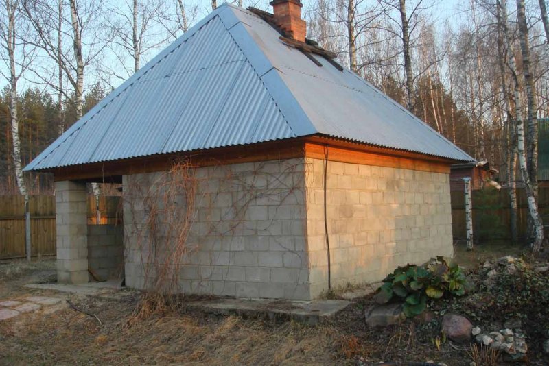 Баня из шлакоблока
