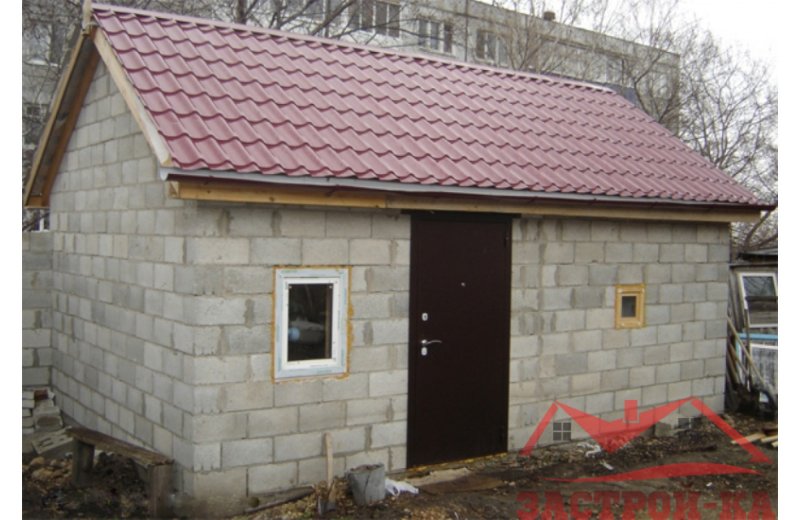 Баня 3х4 из керамзитобетонных блоков