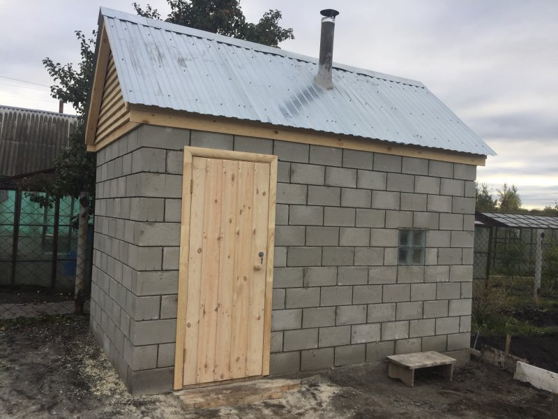 Баня 6х4 из керамзитобетонных блоков