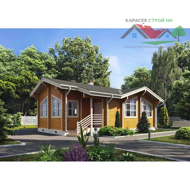 Бани из клееного бруса с крыльцом