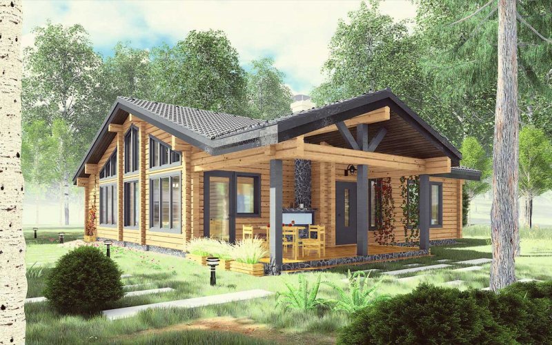 Деревянный дом из клееного бруса 150 кв.м