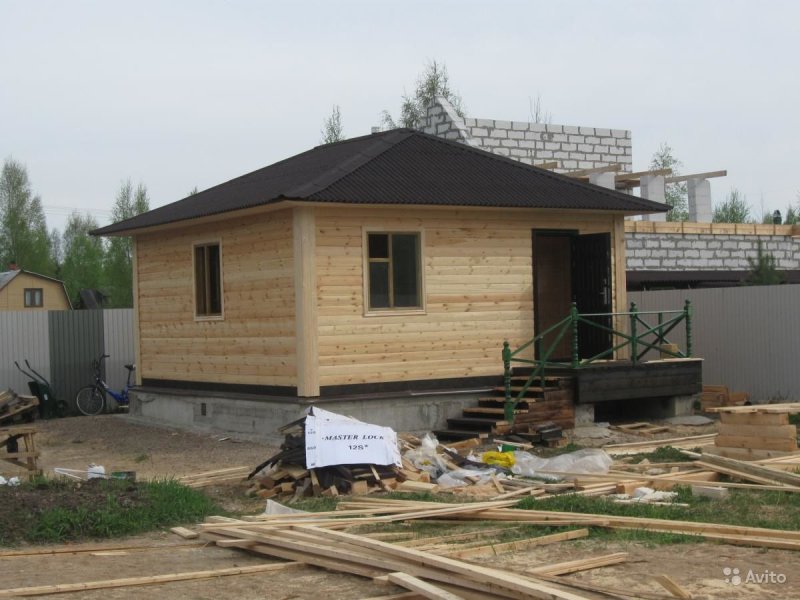 Баня 6х6 с 4 скатной крышей