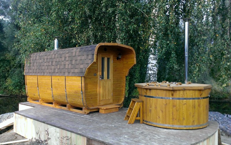 Баня фурако в ландшафте