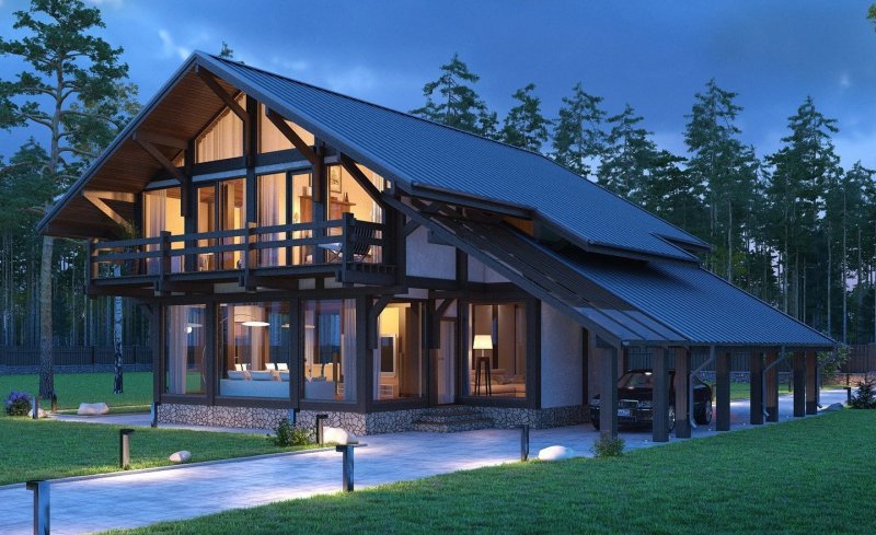 Застекленная веранда Timber frame