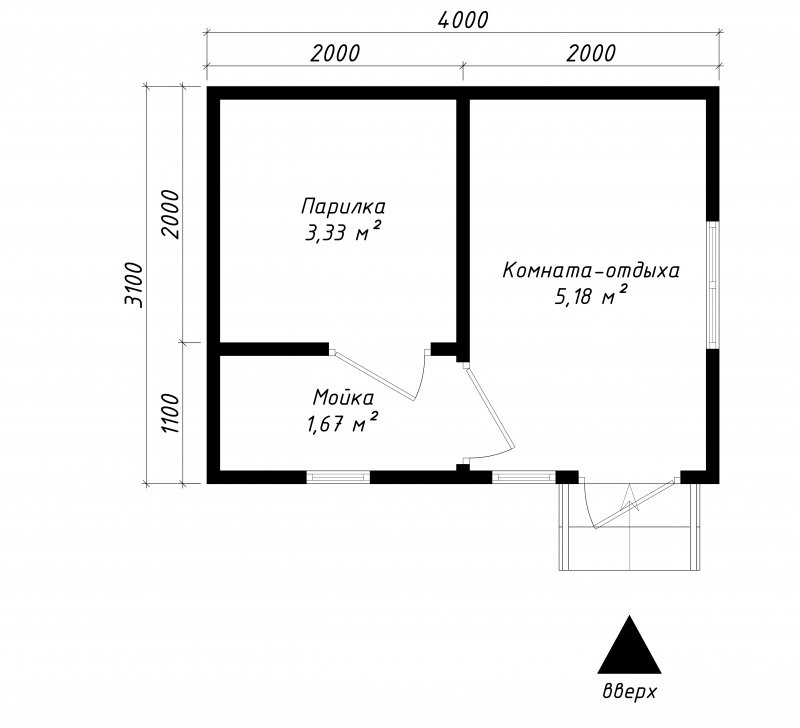 Баня 3х4.5 планировка