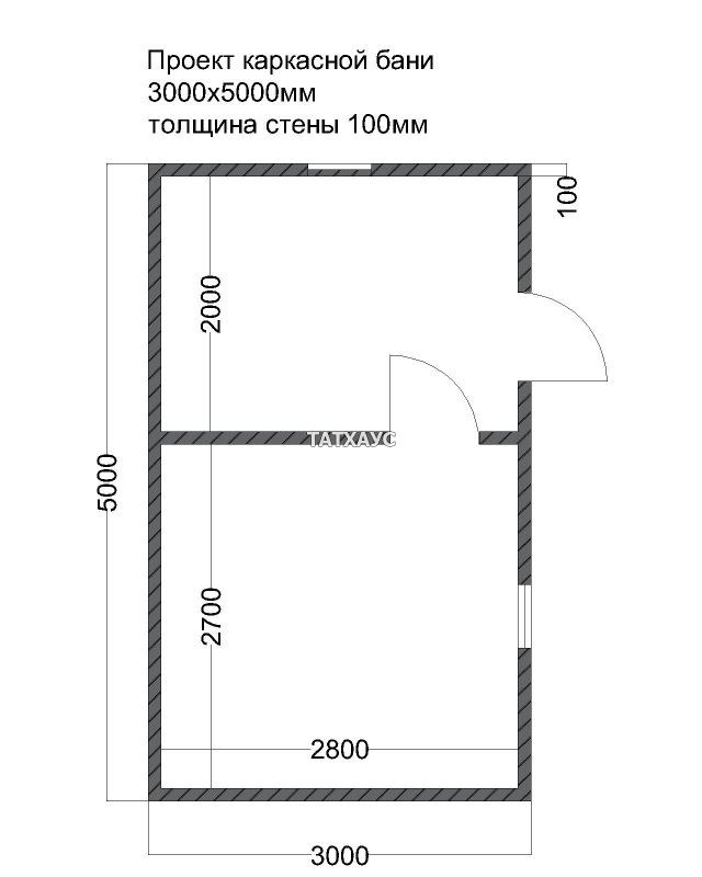 Чертежи каркасной бани 4х2