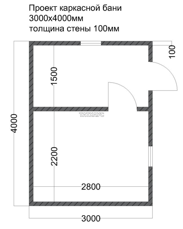 Каркасная баня 5х4 планировка