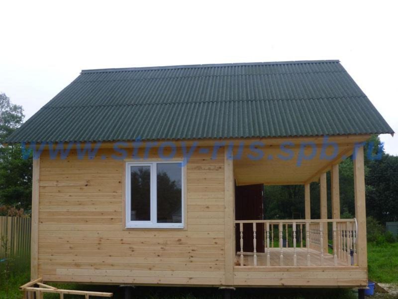 Каркасный дом 6х4 с верандой