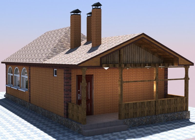 Двухэтажная кирпичная баня
