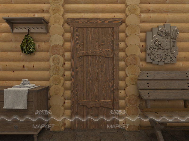 Дверь стеклянная DOORWOOD для бани с фотопечатью a022