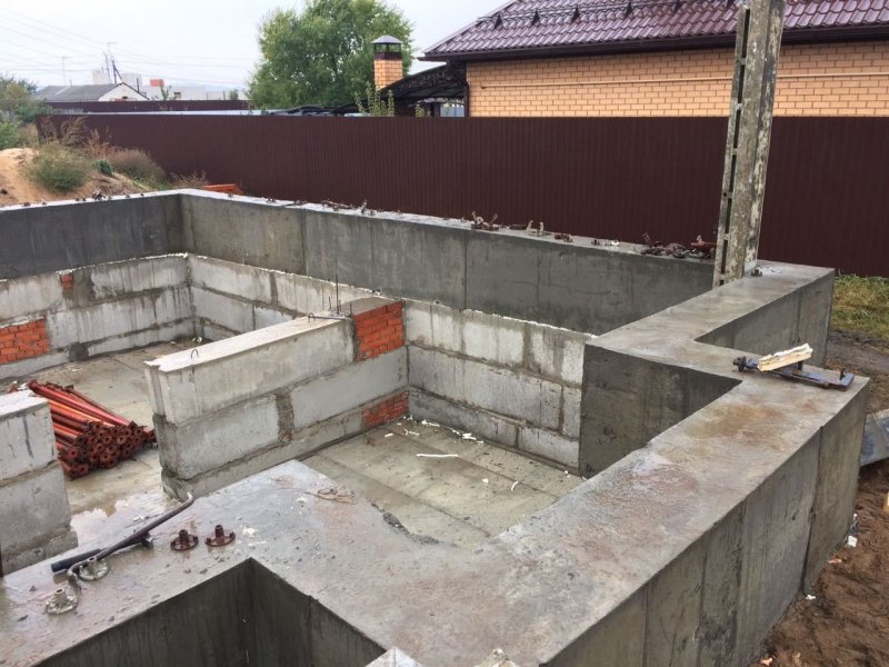 Фундамент из блоков ФБС для бани