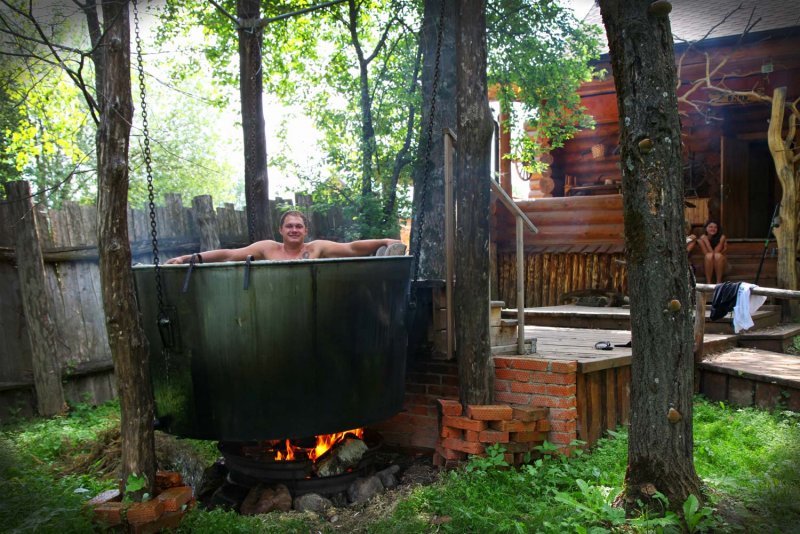 Купель на дачу на цепях