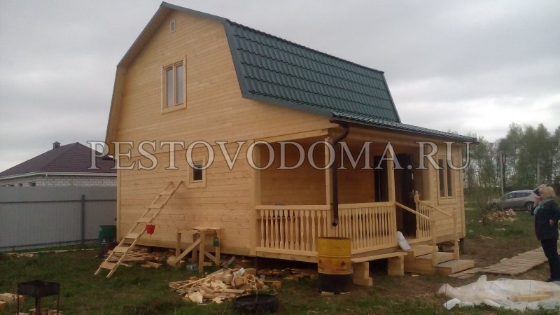 Строительство двухэтажной бани 6/8
