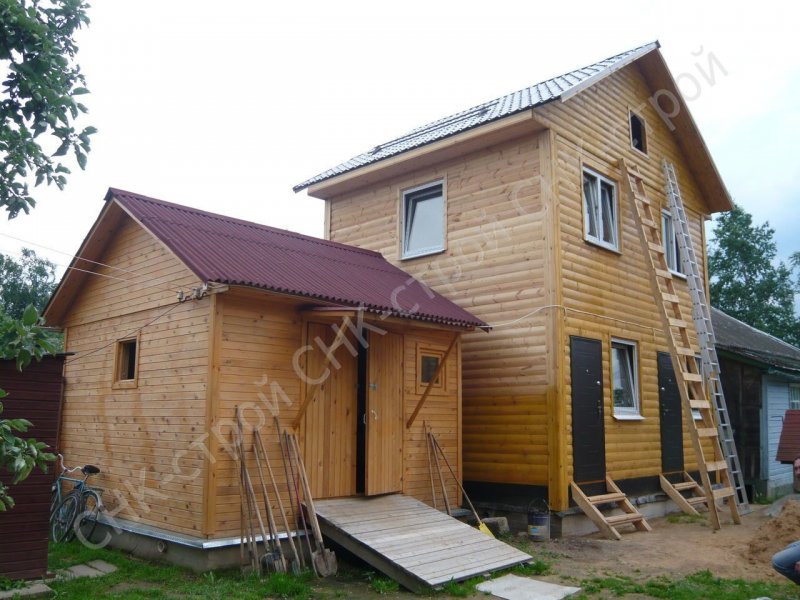 Дом 4 на 4 из бруса 2 этажа