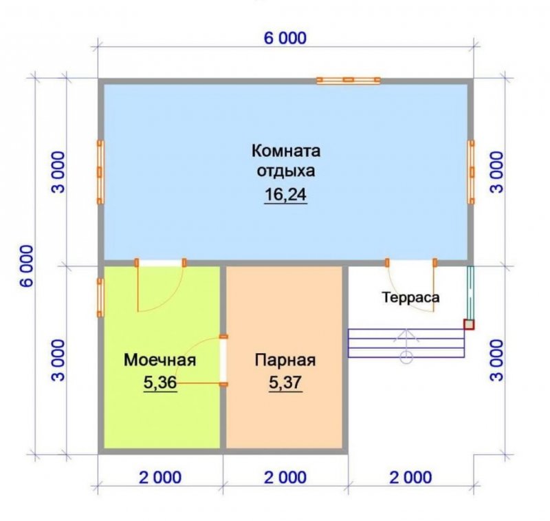 Проекты бань с комнатой отдыха и террасой и парилкой и мойкой