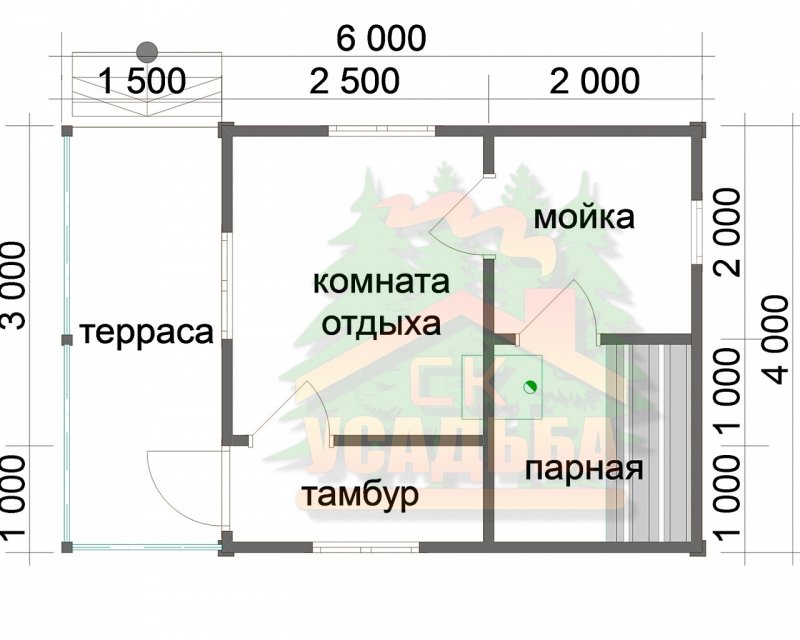 Деревянная баня Колибри