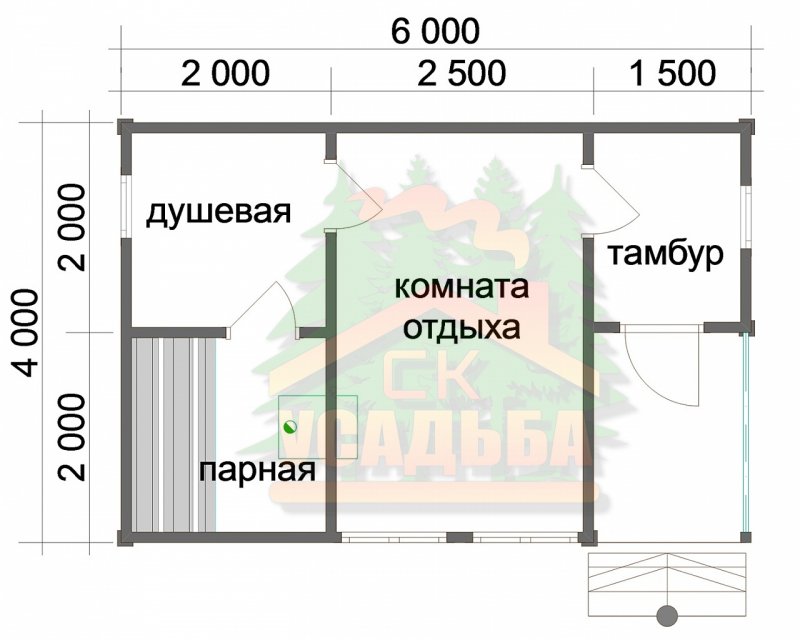Баня 5х7 планировка