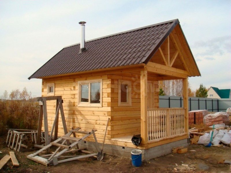 Постройка бани из бруса