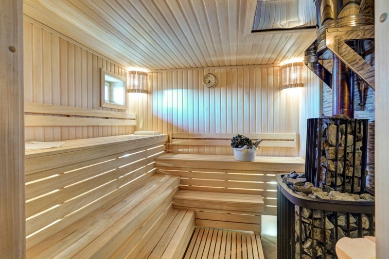 Сауна в доме с комнатой отдыха