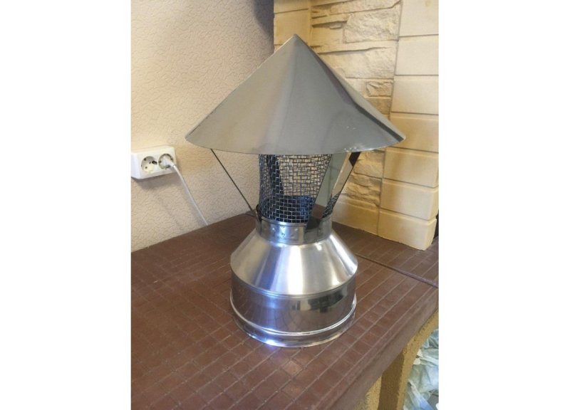 Оголовок с искрогасителем ф 115х200 AISI 439/439, 0,5мм/0,5мм (к) Тип-2