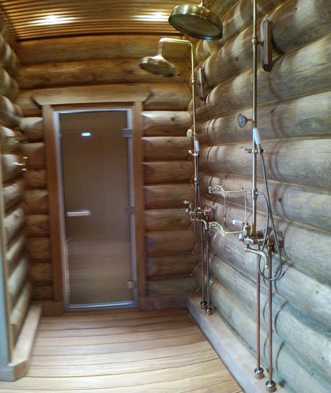 Отделка бани из бревна внутри
