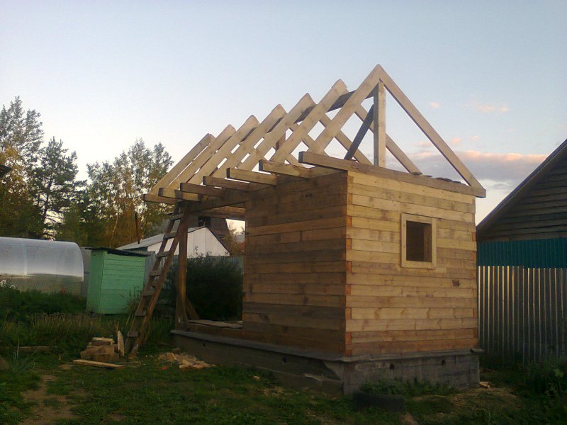 Баня 3х6 двускатная кровля