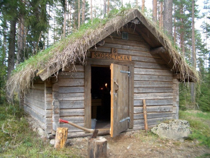 Дом землянка в тайге