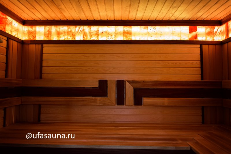 Гималайская соль в интерьере бани