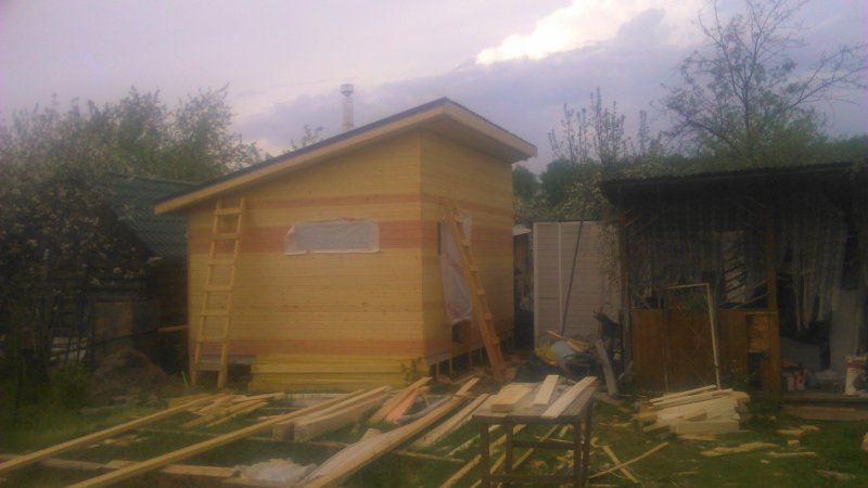 Каркасный гараж из дерева