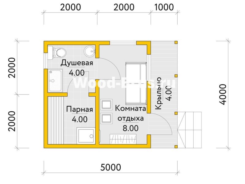 Каркасная баня 2.5х4