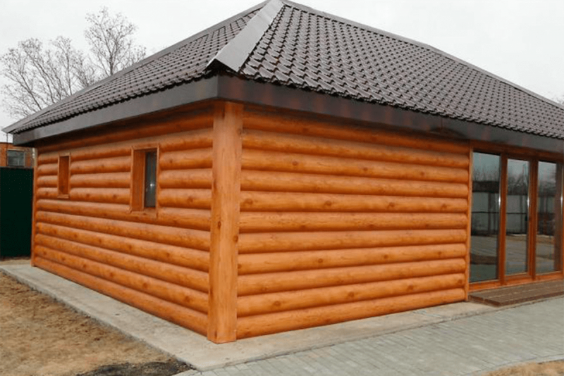 Сайдинг для бани под бревно