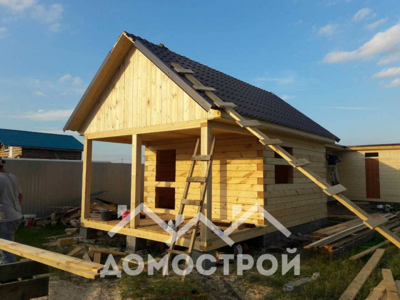 Баня 4х4 с террасой 2х4