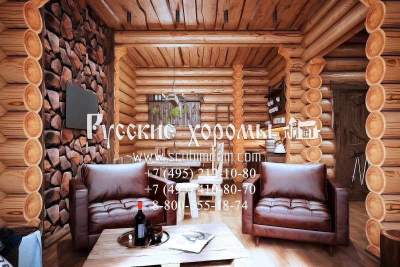 Хоромы из бревна баня
