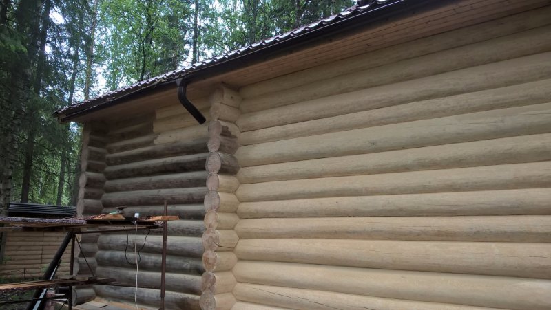 Баня из шлифованного бревна