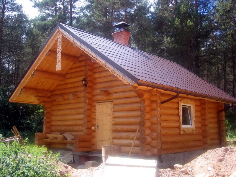 Баня из рубленного бревна