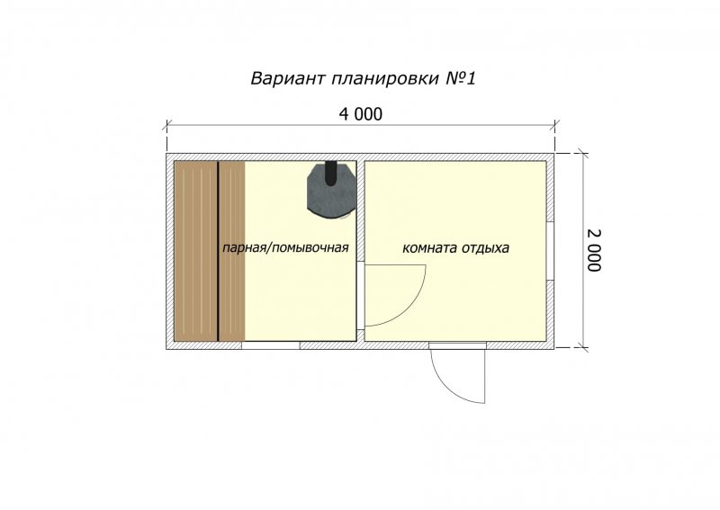 Баня 2х4 планировка