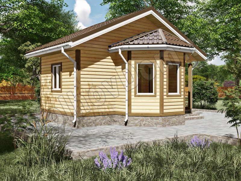 Баня 4х4 с крыльцом