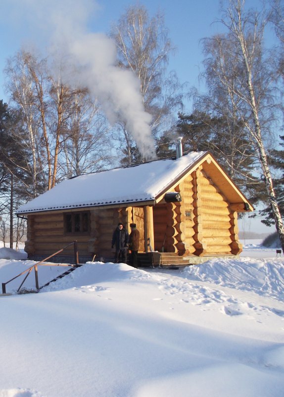 Русская баня зимой (36 фото)