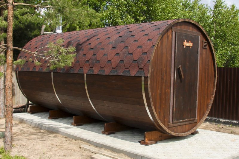 Перевозная баня бочка