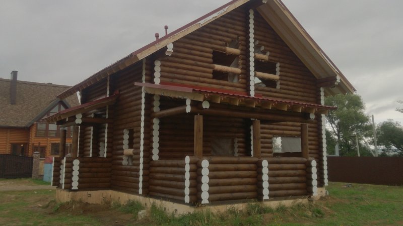 Дом сруб цвет палисандр
