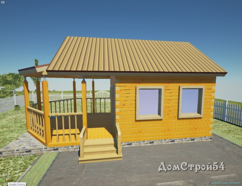 Баня с беседкой из бруса 4х10