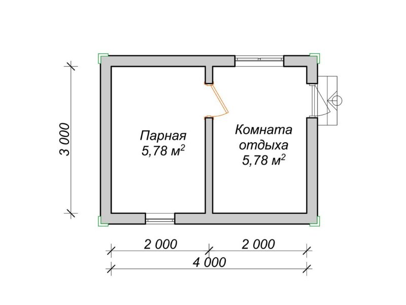 Баня сруб 3х3 планировка